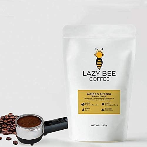 Lazy Bee Lazy Bee Coffee Roasters - Golden Crema | Arabica & Robusta Coffee Ground Powder - Freshly Dark Roasted Coffee Blend with the Note of Dark Chocolate & Caramel (250 GM) (Espresso)