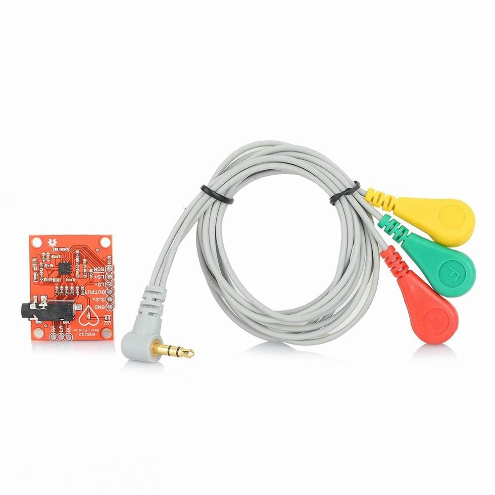 Generic NexMindspace Ecg Module AD8232 ecg Measurement Pulse Heart ECG Monitoring Sensor Module Kit Heartbeat Monitoring System