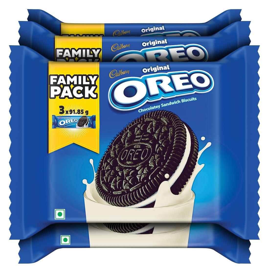 Oreo Oreo Cadbury Vanilla Flavour Crme Sandwich Biscuit, Pack Of 4 X 288.75 Gram Family Pack