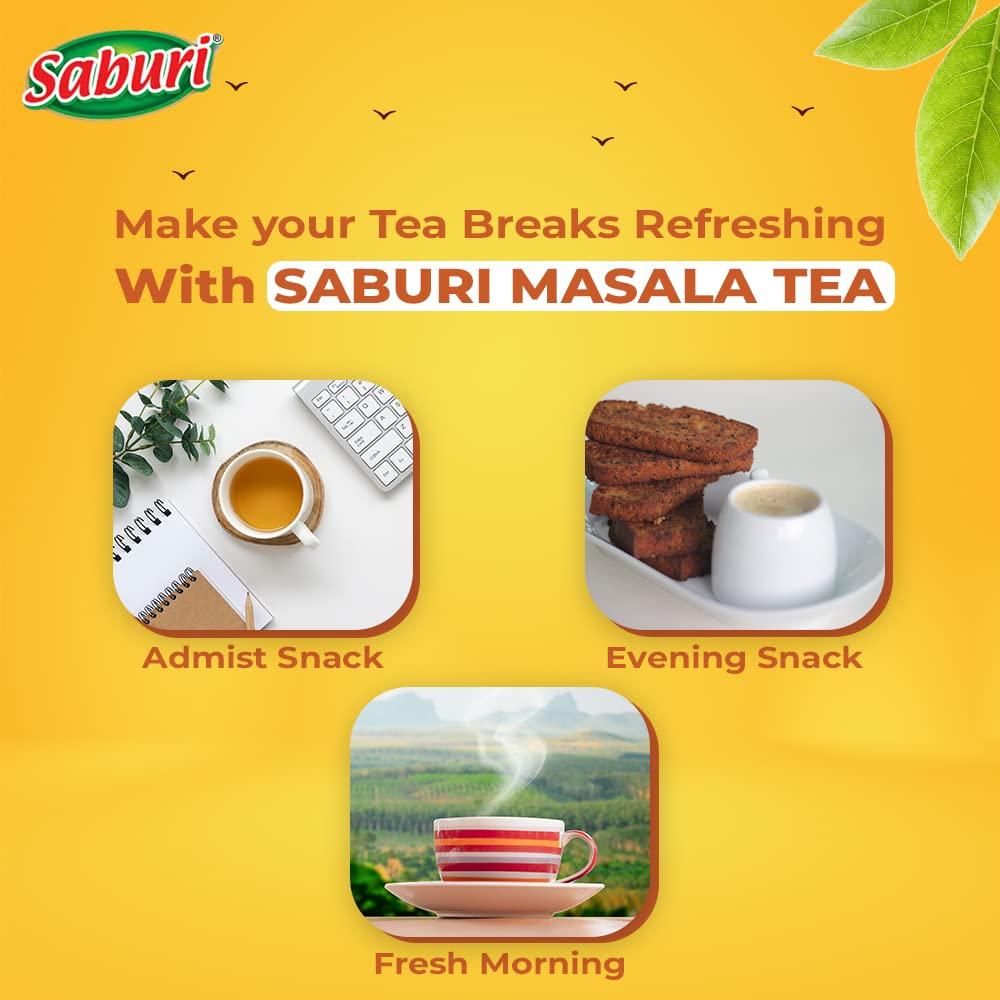 Saburi Saburi Masala Tea 500g | 100% Natural Spices - Tulsi, Adrak & Elaichi | Immunity Booster | Assam Tea | Masala Chai | Chai Patti | Chai Masala | Tea