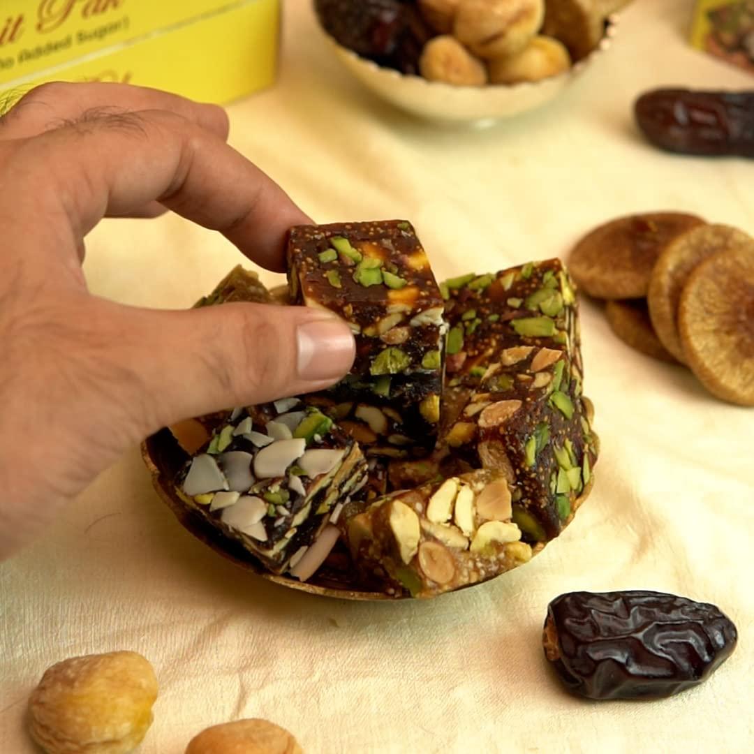 MEETHADABBA MeethaDabba Anjir Pak, Sugar Free Indian Sweet, No Added Sugar, Dry Fruit Mithai, For Diabetic Patients, Anjeer Dry Fruit Pak, 12 pcs 250 grams