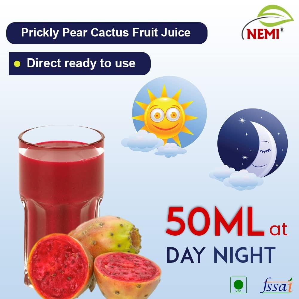 NEMI Nemi Organic Prickly Pear Cactus Juice - Rich in Hemoglobin Sugar Lemon, Vitamin C - Findla Juice Original Pack of 2