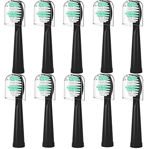 Senyum Senyum Electric Toothbrush Replacement Heads Compatible with Fairywill Toothbrush, 10 Pack Black