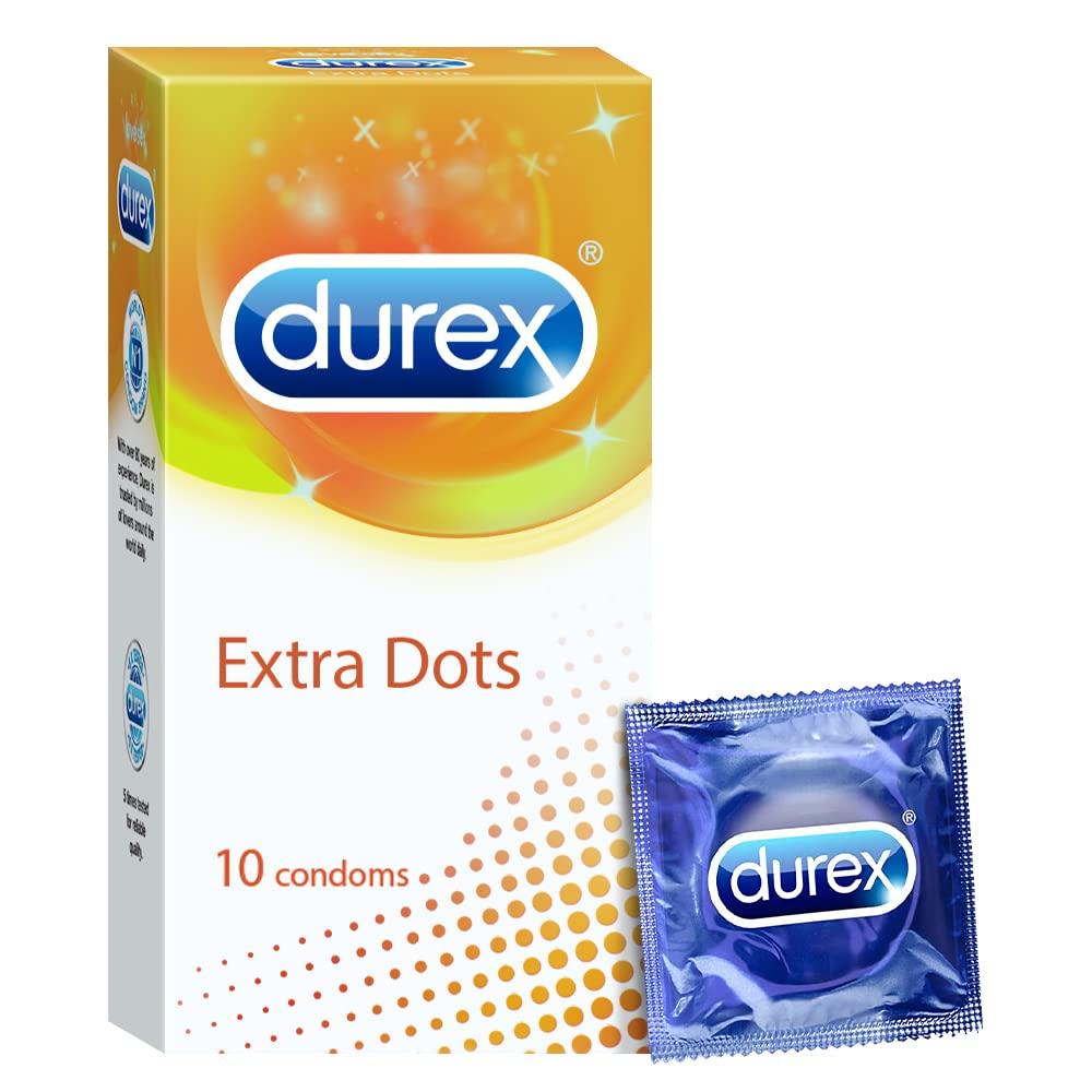 Durex Durex Extra Ribbed Condoms For Men - 10 Count (Pack Of 2) | Ribbed And Dotted For Extra Stimulation | Suitable For Use With Lubes & Toys