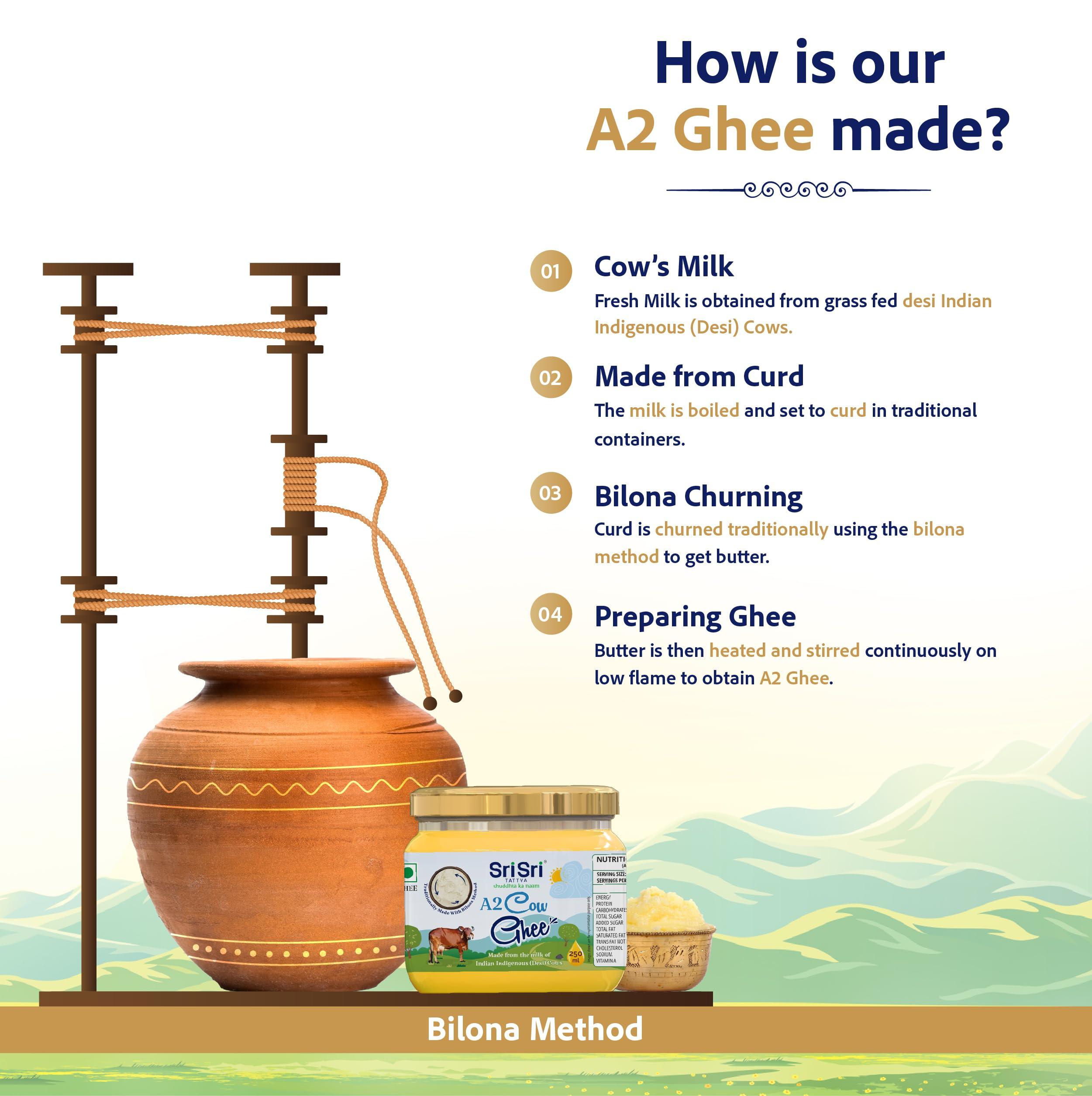 Sri Sri TATTVA shuddhta ka naam Sri Sri Tattva shuddhta ka naam - A2 Ghee 250 ml - Organic A2 Desi Ghee for Better Digestion and Immunity