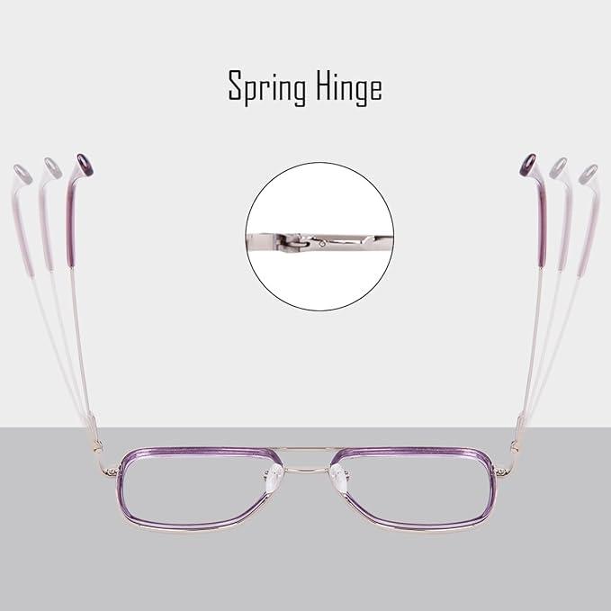 Dervin Dervin Blue Light Blocking Blue Cut Zero Power anti-glare Retro Square Eyeglasses, Frame for Eye Protection from UV by Computer/Tablet/Mobile/Laptop (Purple)