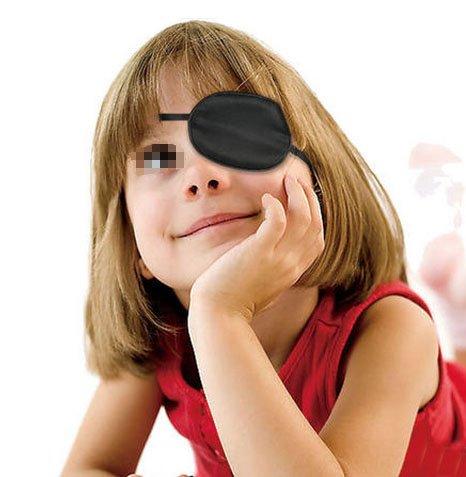erioctry 1PC Silk Eye Patch Elastic Eye Patches Lazy Eye Patches Single Eye Mask for Kids and Adults Lazy Eye Amblyopia Strabismus No Leakage Smooth Soft and Comfortable (Kids, Black)