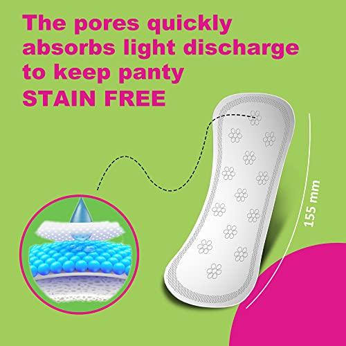 Wonderize Wonderize Ultra Thin Cotton Panty Liners - 72 Liners (Combo of 3) Size – 155mm for Daily Use Freshness and Protection (155mm (72 Count))