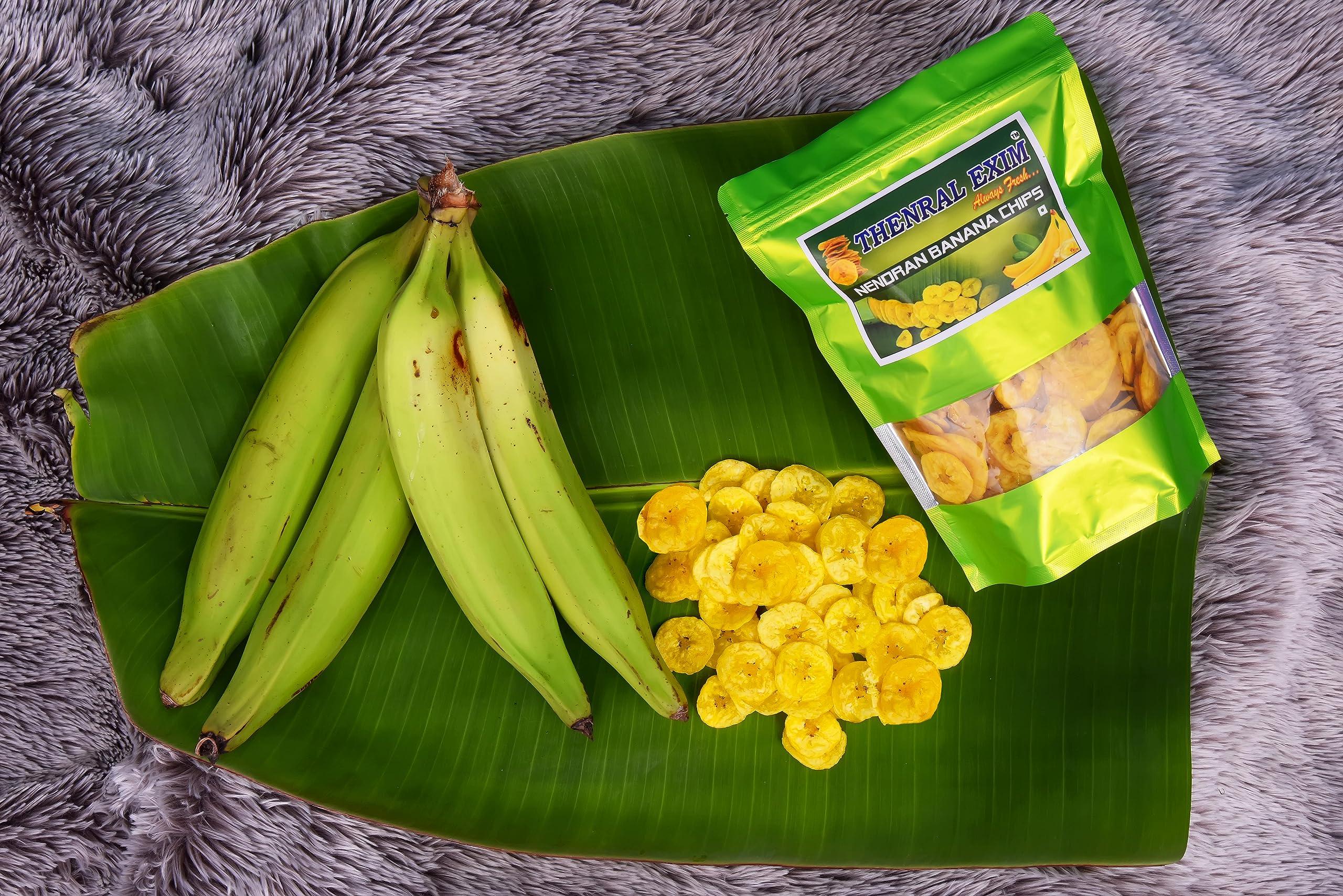 THENRAL EXIM THENRAL EXIM Nendran Fruit Banana Chips | Sweet Banana Chips | Thin & Crispy Kerala Chips | No gas No Flavours | Neat Ziplock Packing (1)