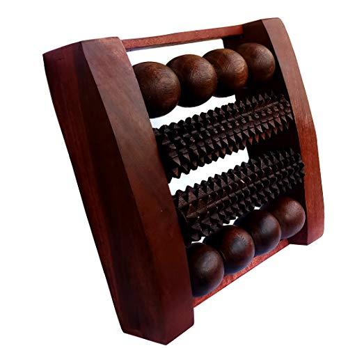 Silistar Silistar Wooden 4-Roller Foot Massager for Body Stress Acupressure Feet cum Mind Care/accupresure foot roller/wooden accupresure pain relief/Accupresure tools