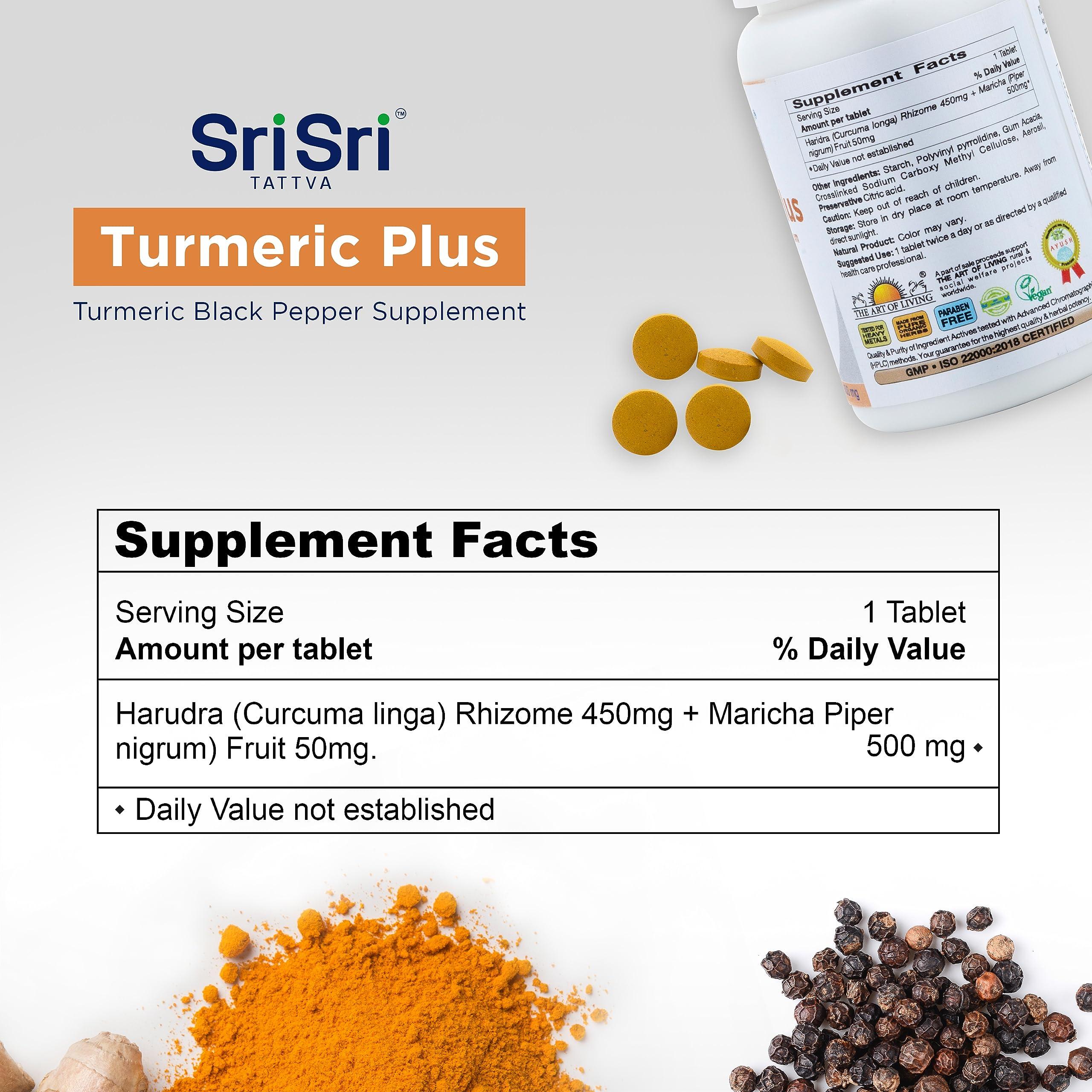 Sri Sri TATTVA shuddhta ka naam Sri Sri TATTVA shuddhta ka naam Turmeric Plus,60 Tabs | 500mg