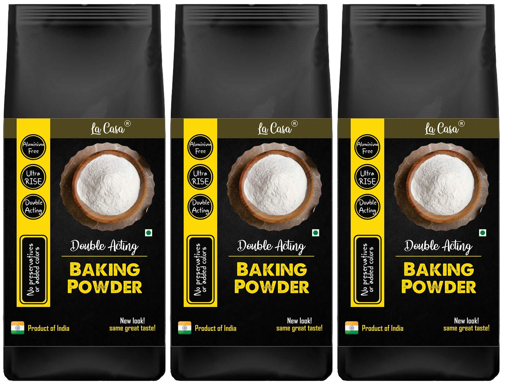 La Casa La Casa Premium Baking Powder | Combo Pack of 3 | Double Acting | Aluminium Free | Ultra Rise | 1050 GMS |