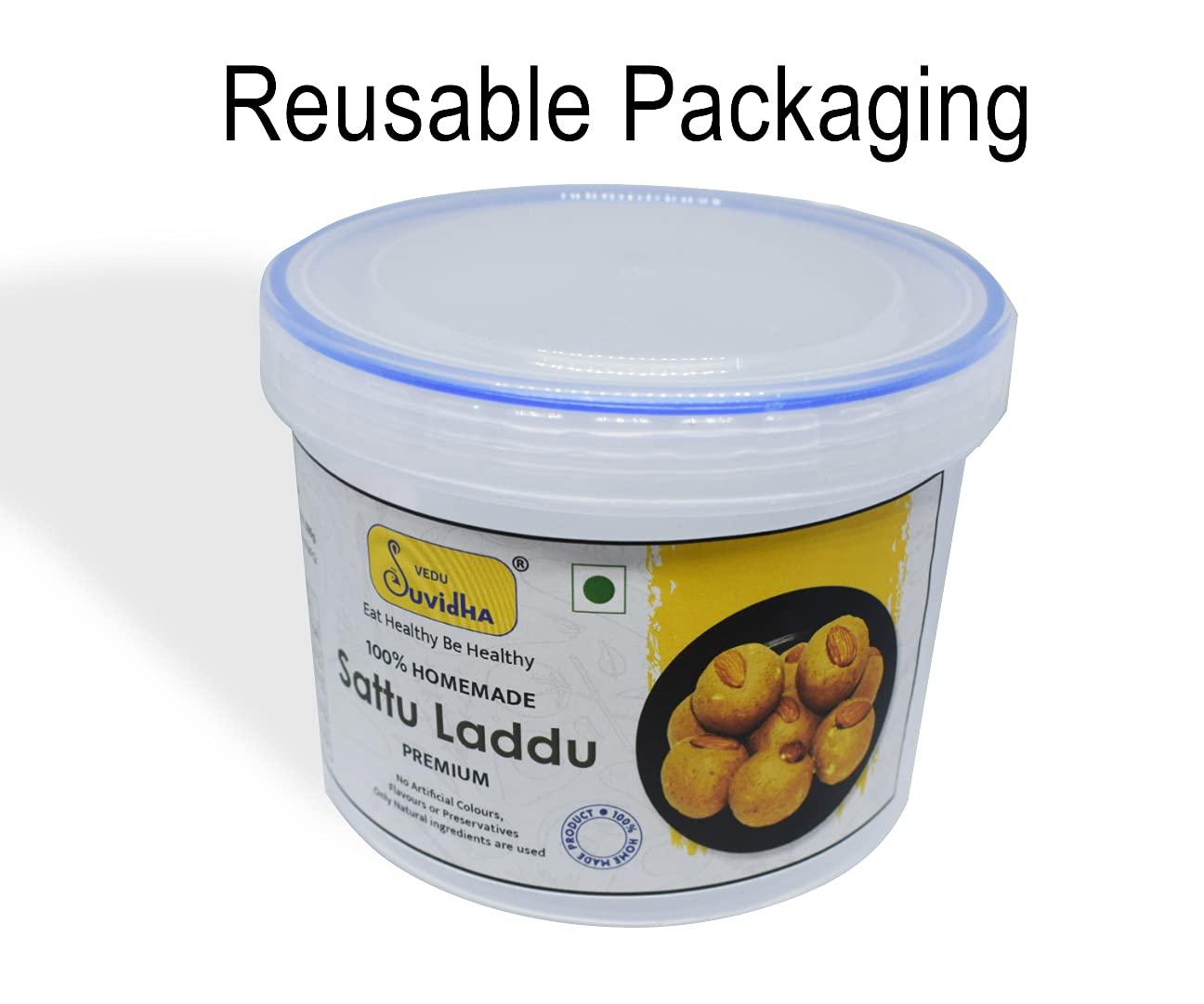 Vedu Suvidha Sattu Laddu Premium Homemade 500 Gram | Almonds | Cashew Nuts | No Added Sugar