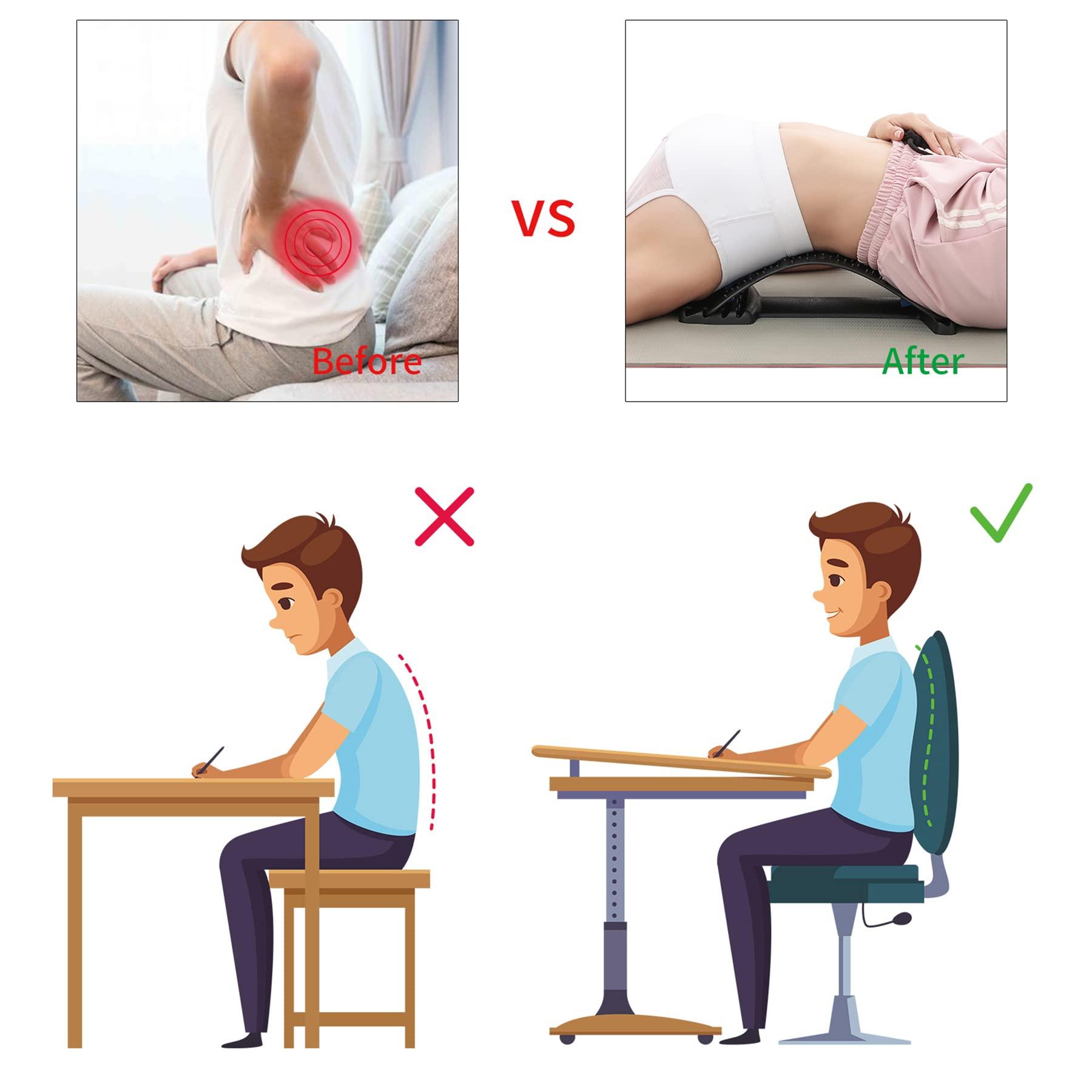 Treeking Back Cracking Device 4 Level 360lb Heavy-Duty Capacity Back Stretcher for Lower Back Spine Pain Relief, Chiroboard Stretcher Spine Board Chirosnap Back Cracker Stretcher Popping Board Massager Tool