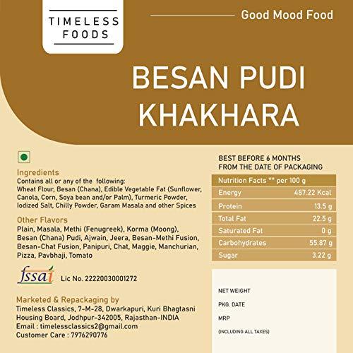 Timeless Food Timeless Food : Besan Khakhra | Chana Khakhara | Super Soft Rajasthani Healthy Snacks - 800 GM