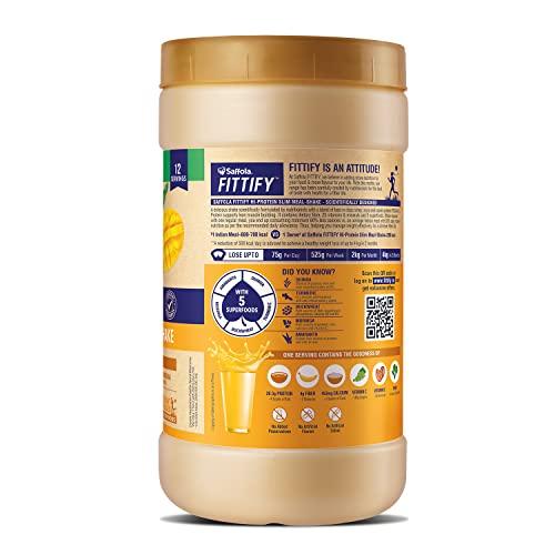 Saffola FITTIFY Gourmet Saffola FITTIFY Hi-Protein Slim Meal Replacement Shake, Alphonso Mango, 420 gm