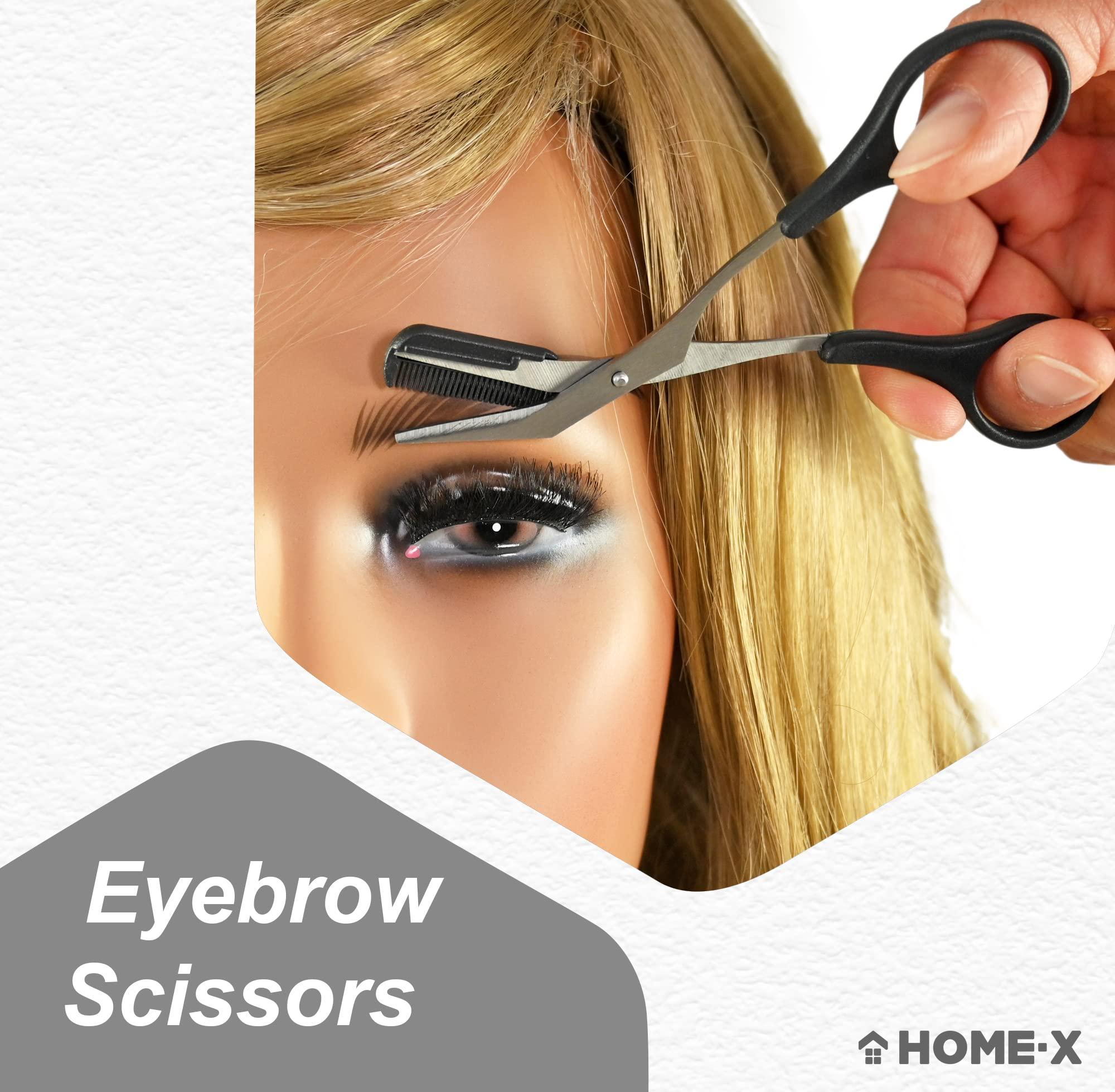 Home-X HOME-X Eyebrow Scissors, Stainless Steel Eyebrow Trimmer, Eyebrow-Shaping Tool, Small Trimming Scissors for Grooming