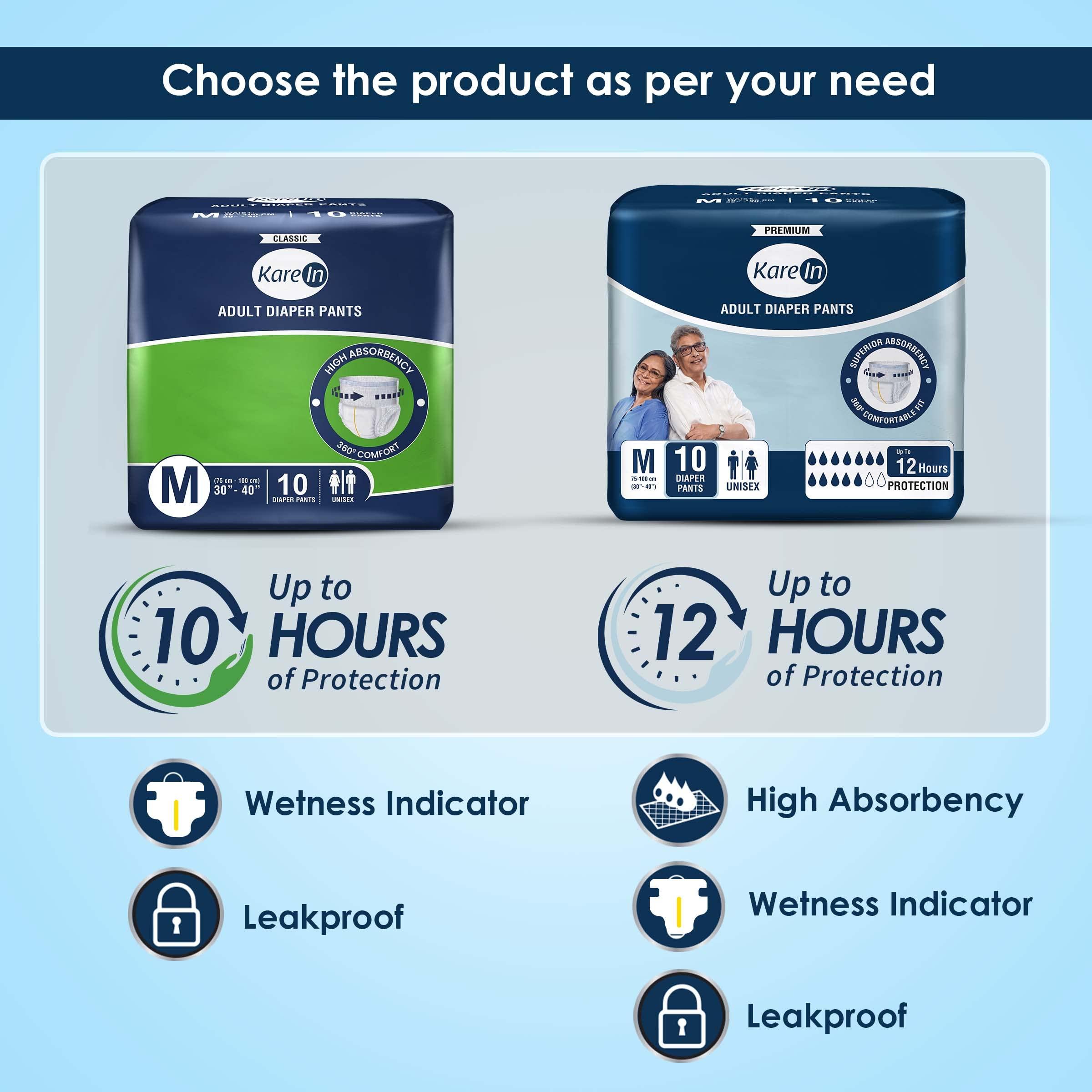 KareIn Kare In Premium Adult Diaper Pants, Medium - 30 Count & Kare In Premium Adult Diapers, Medium, 20 Count