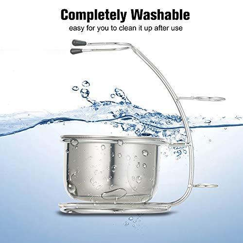 Qnotici Shaving Razor Brush Stand & Bowl Set Metal Shaving Brush Holder Soap Bowl Mug for Men Beard Removal Tools