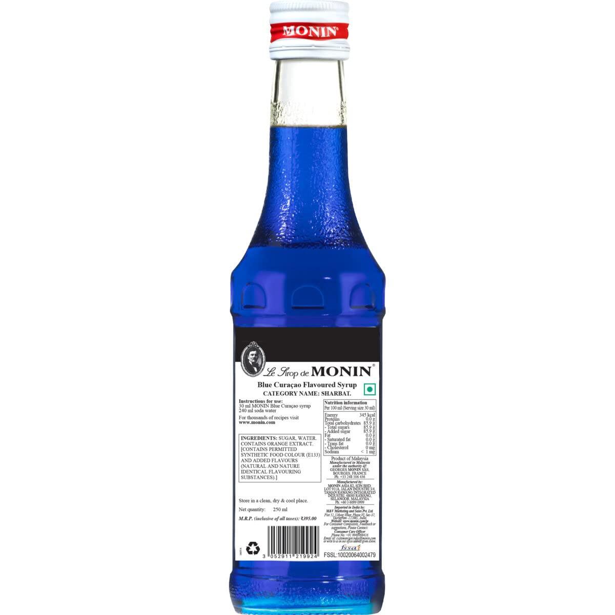 Monin Monin Blue Curacao Bottle, 250 Ml - Liquid