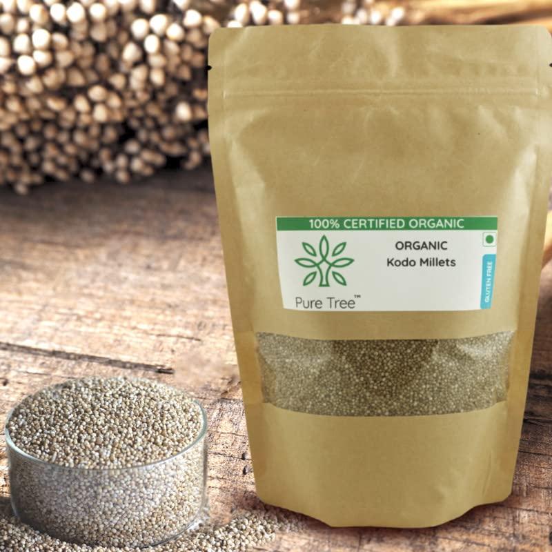 Pure Tree Pure Tree Certified Organic Kodo Millet | 900 g | Kodo Millet Arikelu Organic Millets | Cow Grass Gluten-Free Kodra Millet | Millet Rice Unpolished Millets For Upma, Dosa