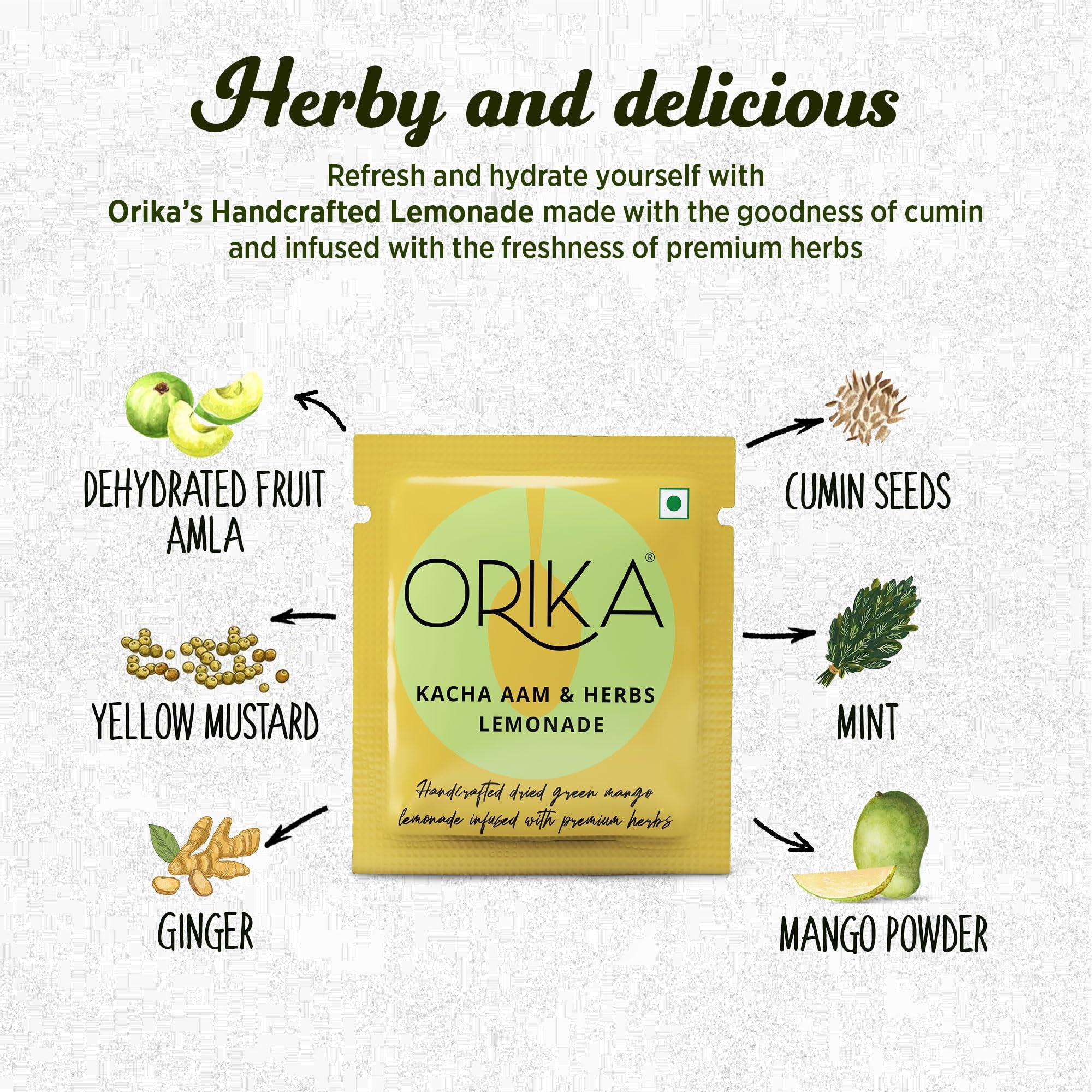 Orika Orika Jaljeera, Masala & Portuguese Lemonade Variety Pack | 60 Sachets (20 Sachets Each Flavour) 1.14kg | Infused with Premium Herbs | Handcrafted Instant Drink Premix | Refreshing Summer Drink