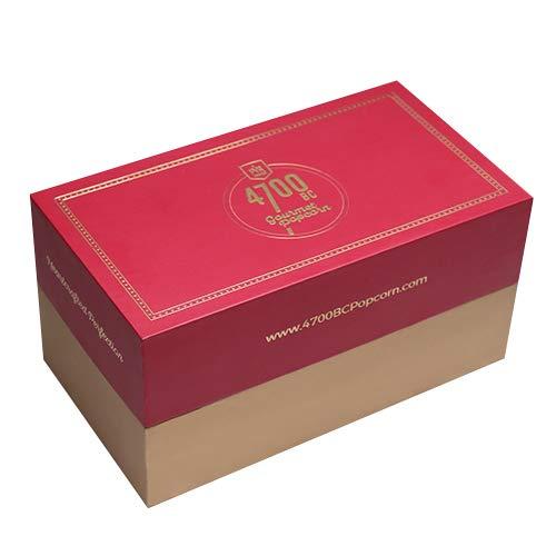 4700BC 4700BC Popcorn Festive Gift Box, 2 Tins, 1 Nutty Tuxedo Chocolate, 1 Himalayan Salt Caramel, 255g (Red)