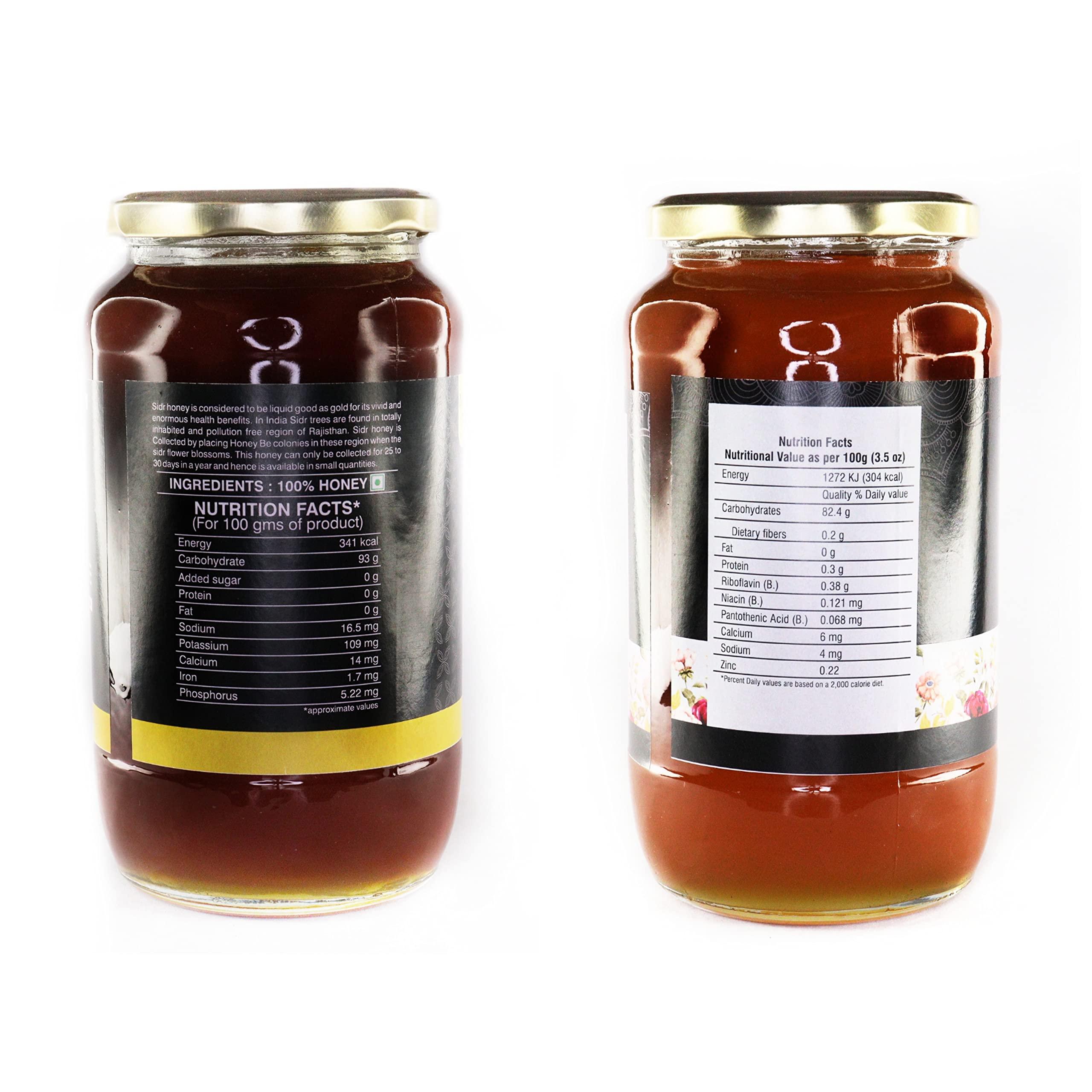 NATURE TRUST NATURE TRUST Natural-SIDR 1200g pack of 2 Pure & Premium Himalayan &100% Pure & Natural Honey Unprocessed Honey|Pure Organic Raw Honey no preservatives|no Added Sugar (1.2kg Pack of 2)