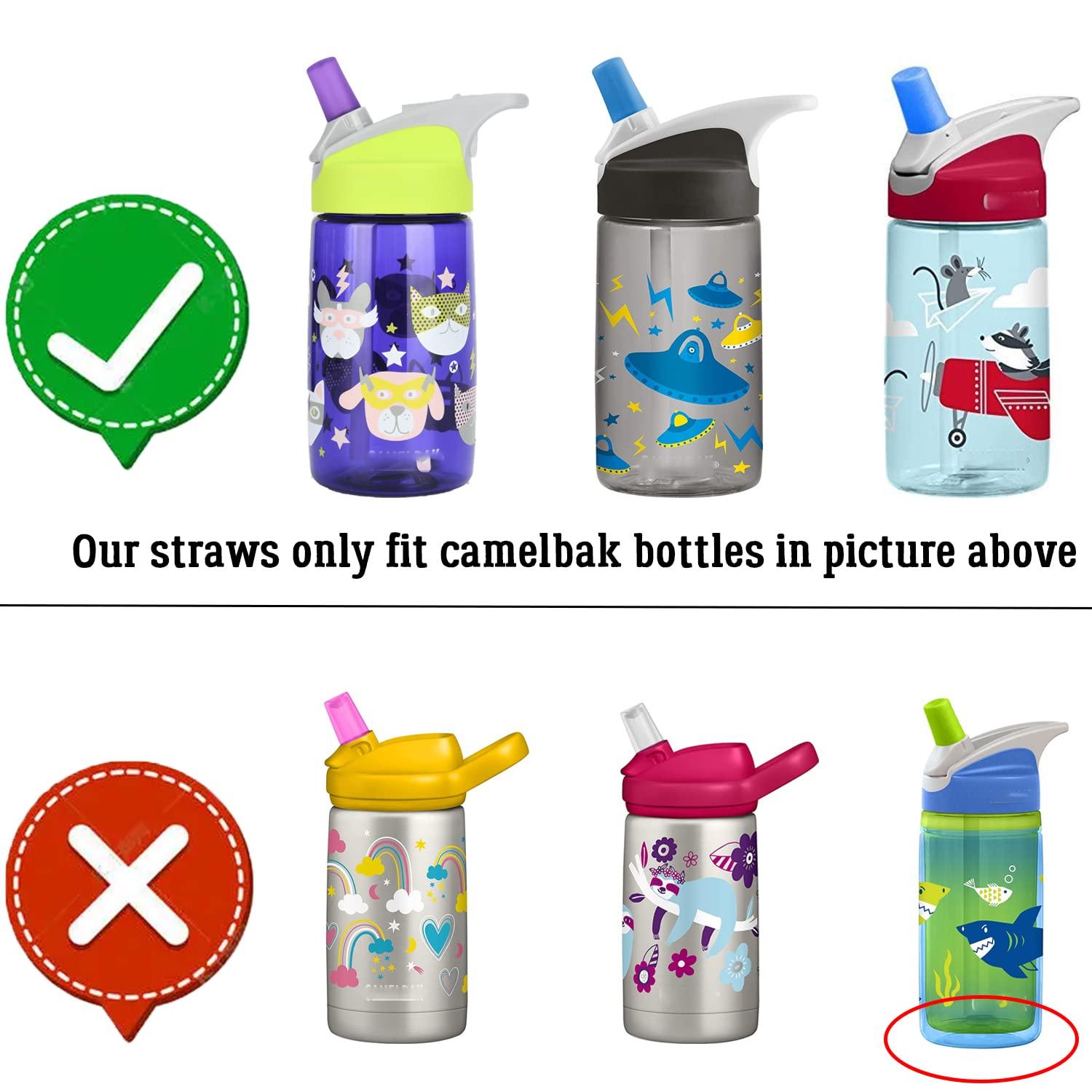 Miracredo Miracredo 4 Pack Replacement Straws for CamelBak Eddy 14 oz Tritan Water Bottles, Straws for 14 oz Camelbak Bottle, Include Cleaner Brush (120 mm (Fit 14 oz Tritan Bottle))