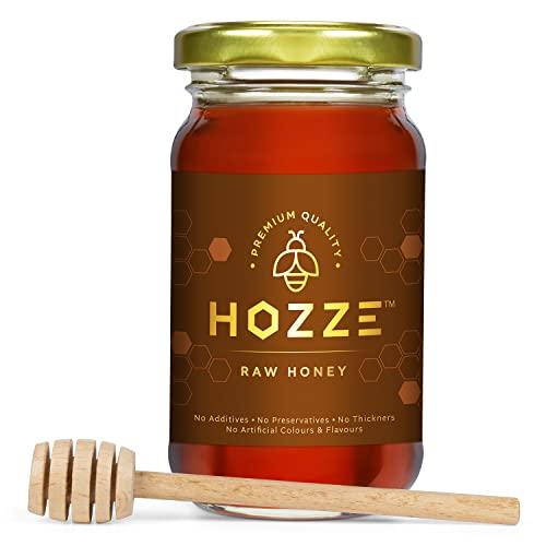 Hozze Hozze Raw Honey - 100% Pure Honey, Natural Honey, Zero Adulteration, No Additive, No Preservative, No Thickness, No Artificial Colour & Flavour - 250 Gram (Pack of 1)