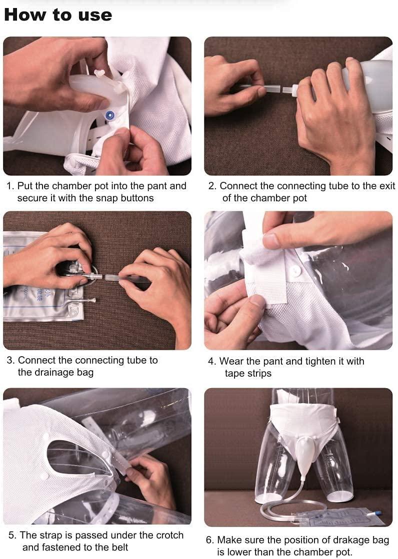 VASADIGITAL VASADIGITAL Men Urinary Drainage Bag with Anti Reflux Chamber Medical Easy-Tapped 2 x 1000 Ml Bags