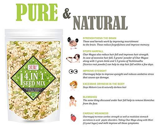 NURU Nuru Healthy Seed Mix Charmagaz ( Watermelon Seeds , Pumpkin Seeds , Muskmelon Seeds , Cucumber Seeds ) All in one (200)