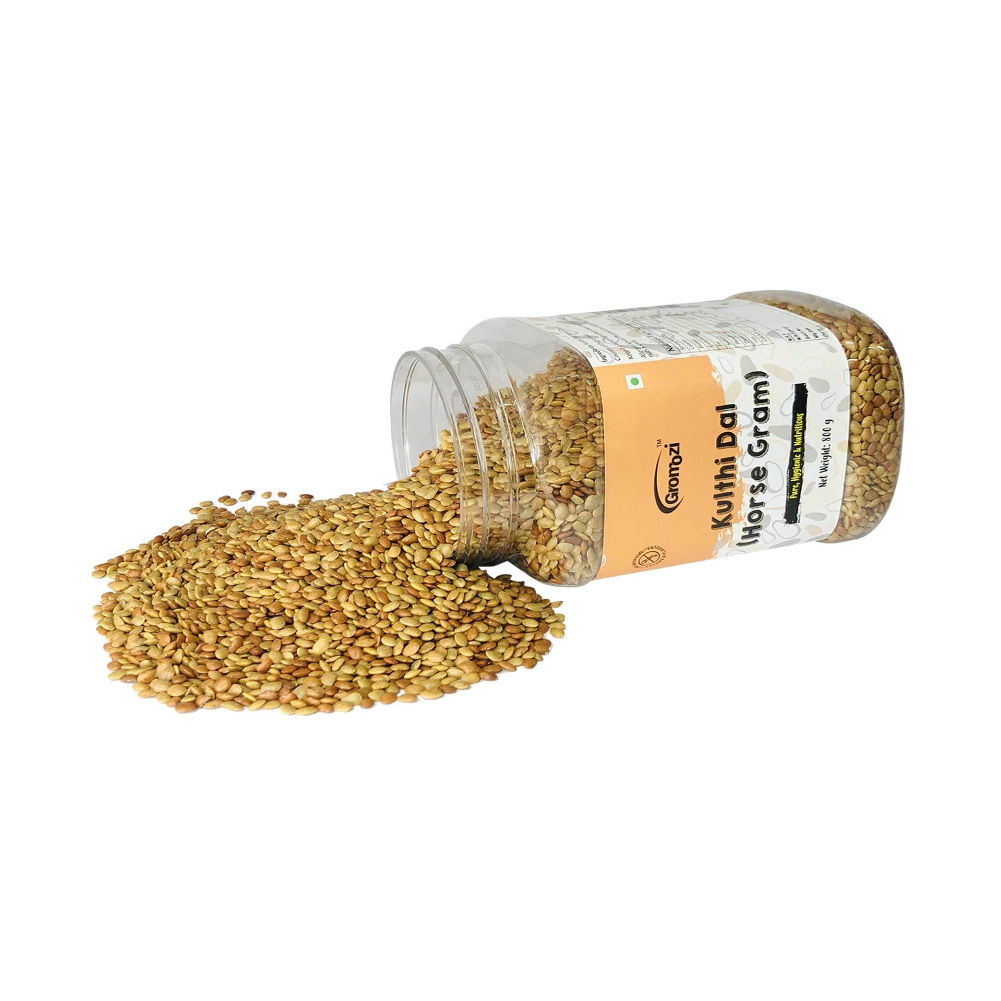 Gromozi Gromozi™ Kulthi Dal | Horse Gram | Kulthi | Kulath | Horse Gram | Gahat Hurali Kalu | Kulthi Beans | Kollu Paruppu | Kollu | Vulavalu | Kurthi Dal - 2 x 800 Grams (1.6 Kg)