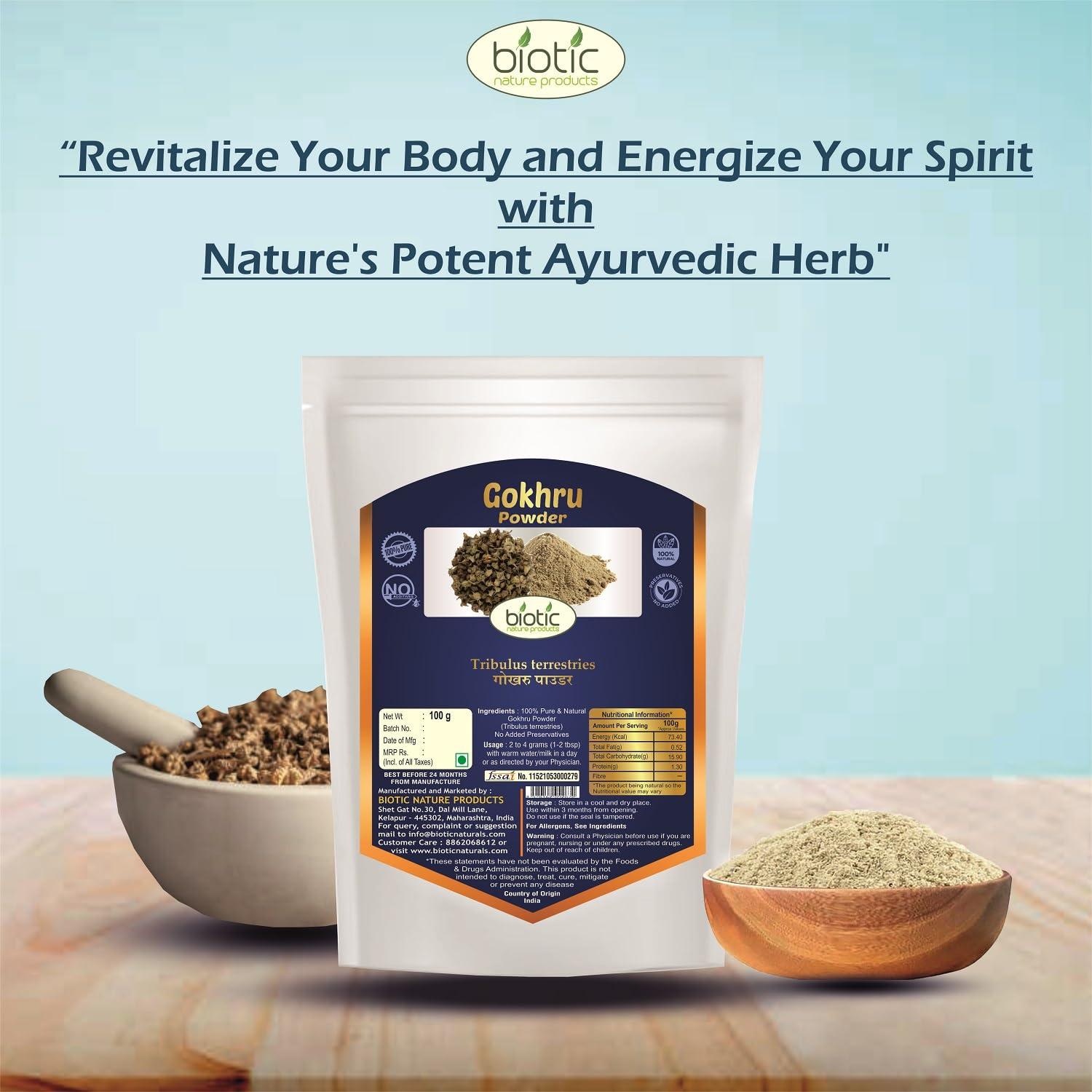 Biotic Biotic Safed Musli, Ashwagandha, Shatavari, Kaunch Seed and Gokhru Powder - 500g (100g each)