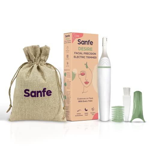 Sanfe Sanfe Desire Facial Precision Electric Trimmer for Perfect eyebrows | Sleek & Flexible hold | Anti Slip Grip | Designed for Shaping Brows | Easy & Safe | Upto 2 hours running time