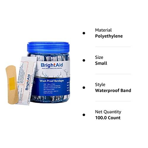 FLEXUS SURGICAL PVT. LTD. BRIGHT AID WATERPROOF BAND AID FOR ADULTS & CHILDREN- 100strips/jar. Flexible and Highly Breathable PE Film With Medicated Pad Provides Superior Wound Care