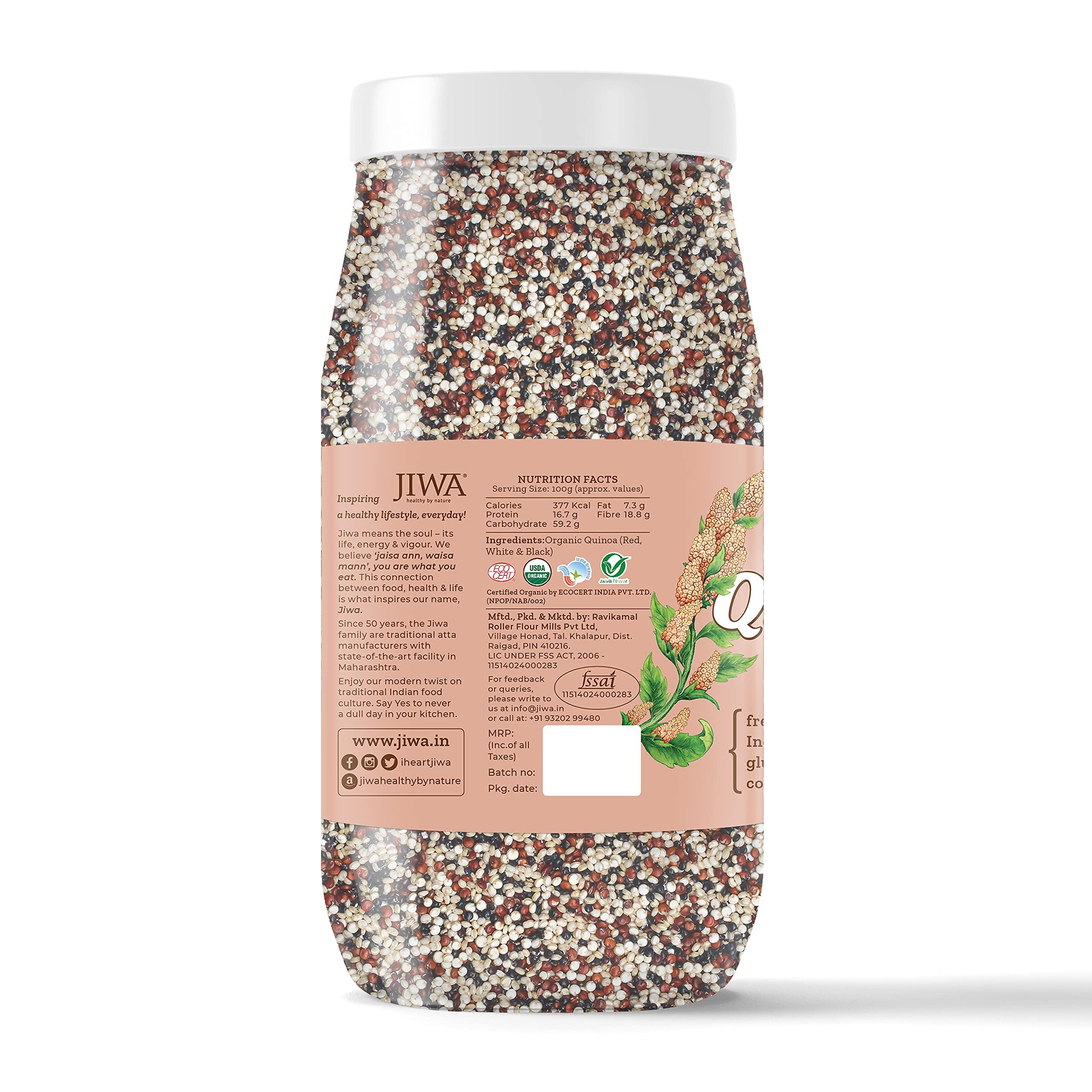 JIWA healthy by nature JIWA healthy by nature Organic Tricolor Quinoa, 1 Kg (Certified Organic & Gluten Free) & JIWA healthy by nature Organic Quinoa, 1 Kg, (Certified Organic & Gluten Free)