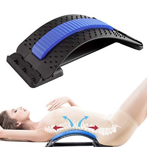 Meetzone Meetzone Back Stretcher Lumbar Support Lower Back Pain Relief Massage Scoliosis Spinal With Magnetic Acupressure Points Multi-Level Back Stretching Device Relieve Sciatica (Multicolour)