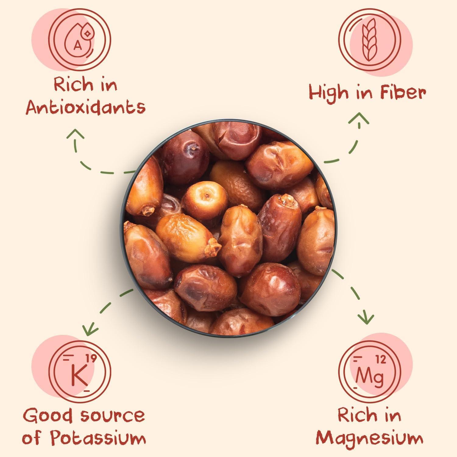 Sharbati SHARBATI DATES Premium Zahidi Fresh Dates 500Gm With High In Fibre & Rich Source Of Iron | Gluten Free | No Preservatives |100% Vegan | Wet Khajoor | Khajur | Date Fruits