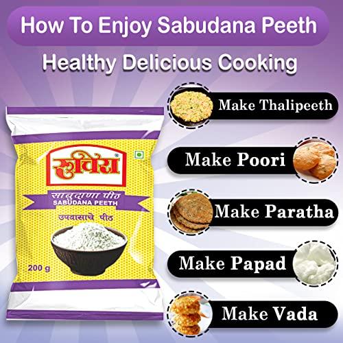 RuchiRa RuchiRa Sabudana Pith (Sago Flour) Sabudana Flour | Sabudana Peeth | Sago Atta | Vrat Ka Atta | Best Breakfast Pack of 2 (500)