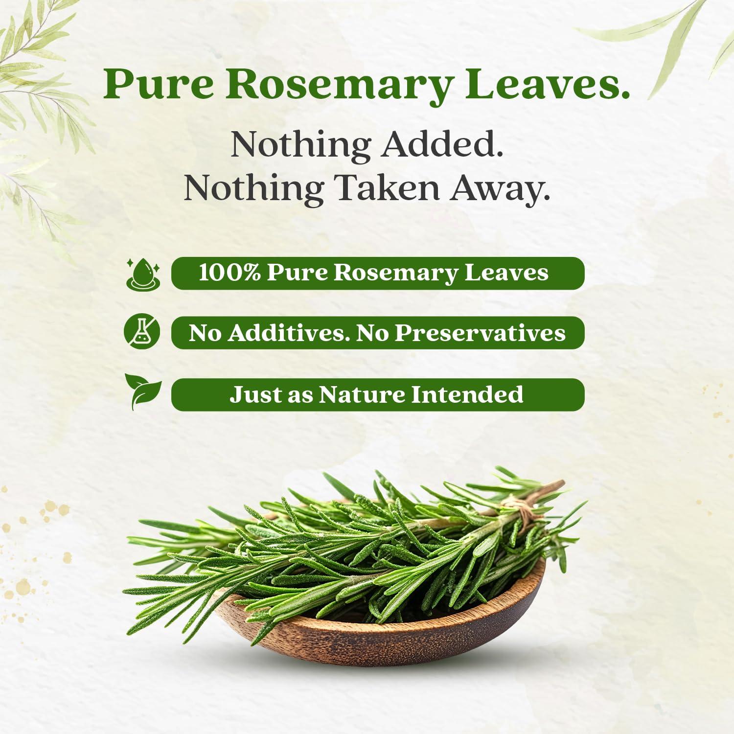 Bixa Botanical Bixa Botanical Rosemary Leaves 200Gm | Top Grade Leaves From Egypt | For Seasoning, Tea & Hair | Fssai | Cooking Pasta Soups Salad Chicken Herbs Tea | Supports Hair Growth