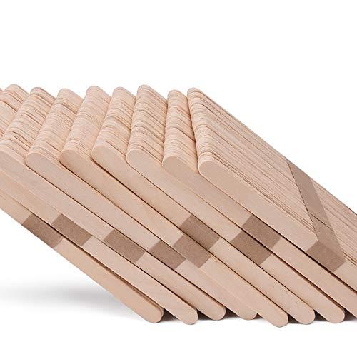 Noverlife 500 Pcs Wax Applicator Sticks, Large Popsicle Sticks, Wooden Craft Eyebrow Waxing Sticks Salon Wax Spatula for Hair Removal on Nose Ear Face Mustache Bikini Lip 5.9"