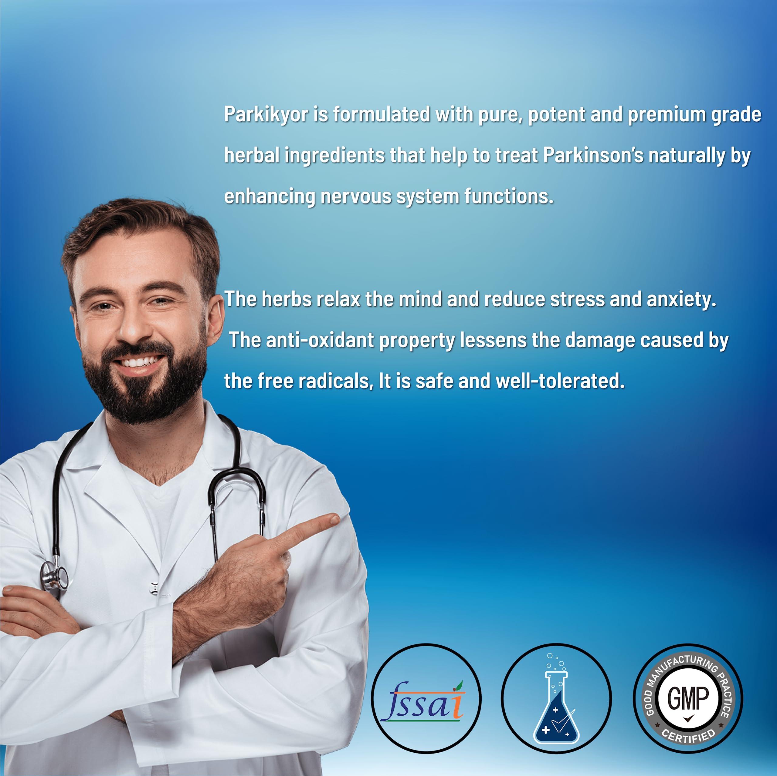 XOVAK PHARMTECH Parkikyor (Kampavata) Tablets | For Parkinson Medicine, shrinking, promote mental clarity and elevate mood | Xovak Pharmtech (PACK OF 1)