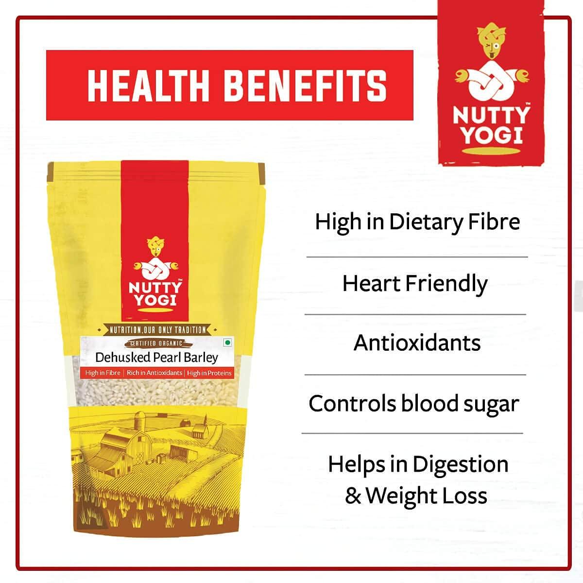 NUTTY YOGI Nutty Yogi Organic Pearl Barley | wholegrain Nutrition | - 400gm (Pack of 1)