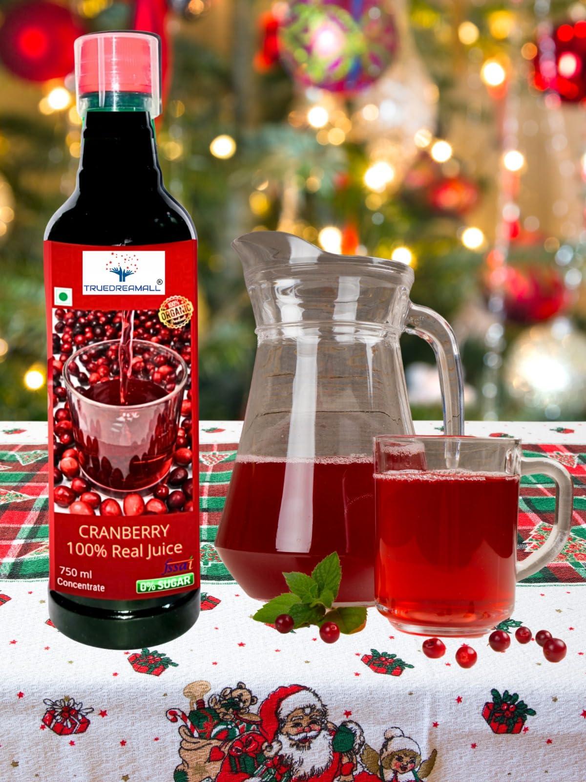 TRUEDREAMALL TRUEDREAMALL CRANBERRY - Pure Quality, Unsweetened, Pure & Organic (750 ml Concentrated)