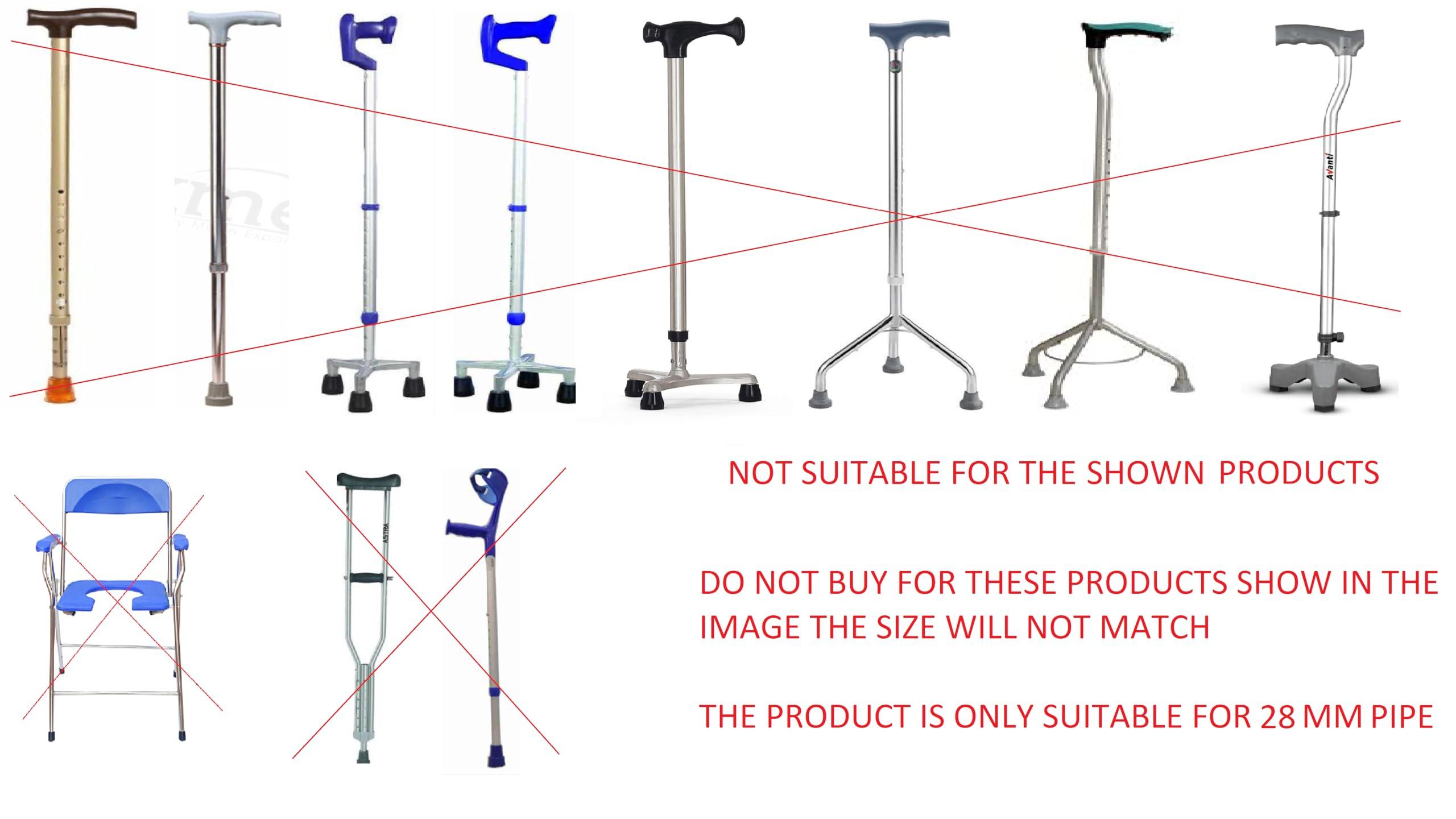 Aaram Aaram Rubber Ferrule Shoes, 28mm Replacement Rubber Ferrule Shoes for Walker, patient medical walker, Rubber Ferrule Shoes with Metal Inserts, Durable Rubber Ferrule Shoes for Walkers, Eco-Friendly Ferrule Tips for Mobility Aids