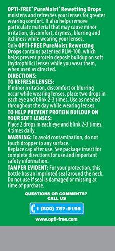 OPTI-FREE Opti-Free Puremoist Rewetting Drops, 12 ml, 0.4 Ounce
