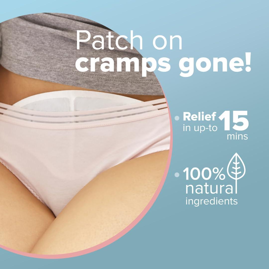 Nua Nua Cramp Comfort || 3 Heat Patches for Period Pain and Cramps || 100% Natural Ingredients and Portable || 8 Hours Pain Relief || Quick Relief from Menstrual Pain (Pack of 4)