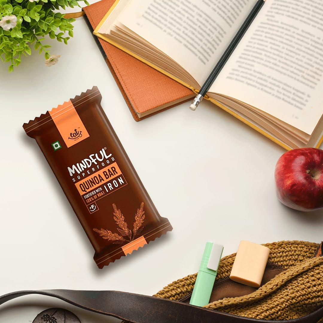 EAT Anytime Eat Anytime Healthy Energy Quinoa Bar | Gluten Free & High Fiber | Energy Bar Sugar Free | High Protein Bar | Healthy Bar & Breakfast Protein Bar | Quinoa Bar/Energy Bar -600gm(24Pcs.of 25Gm)