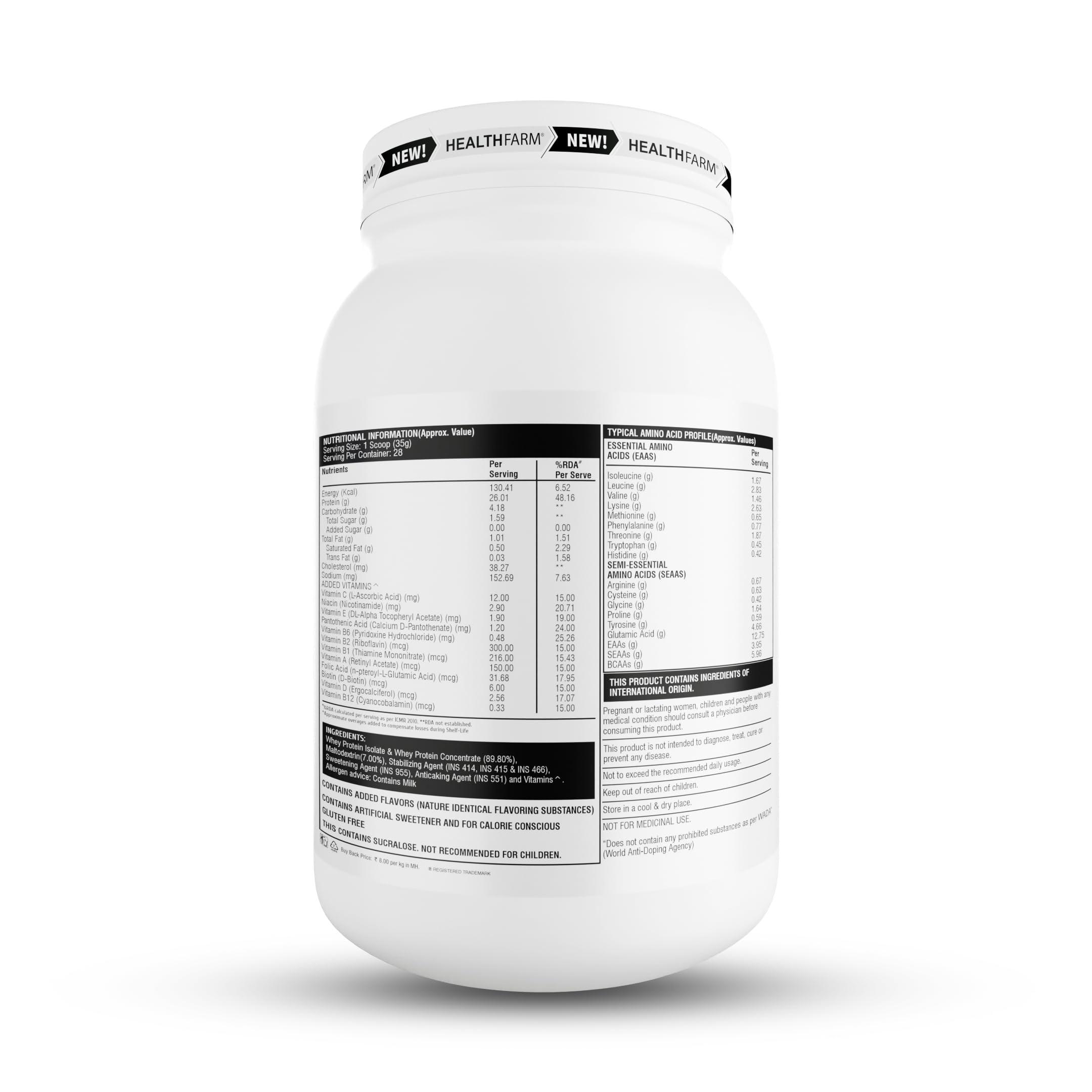 HEALTHFARM HEALTHFARM Muscle Whey Protein, Lab Tested For Purity| Zero Banned Substance (Strawberry Caramel, 1Kg)